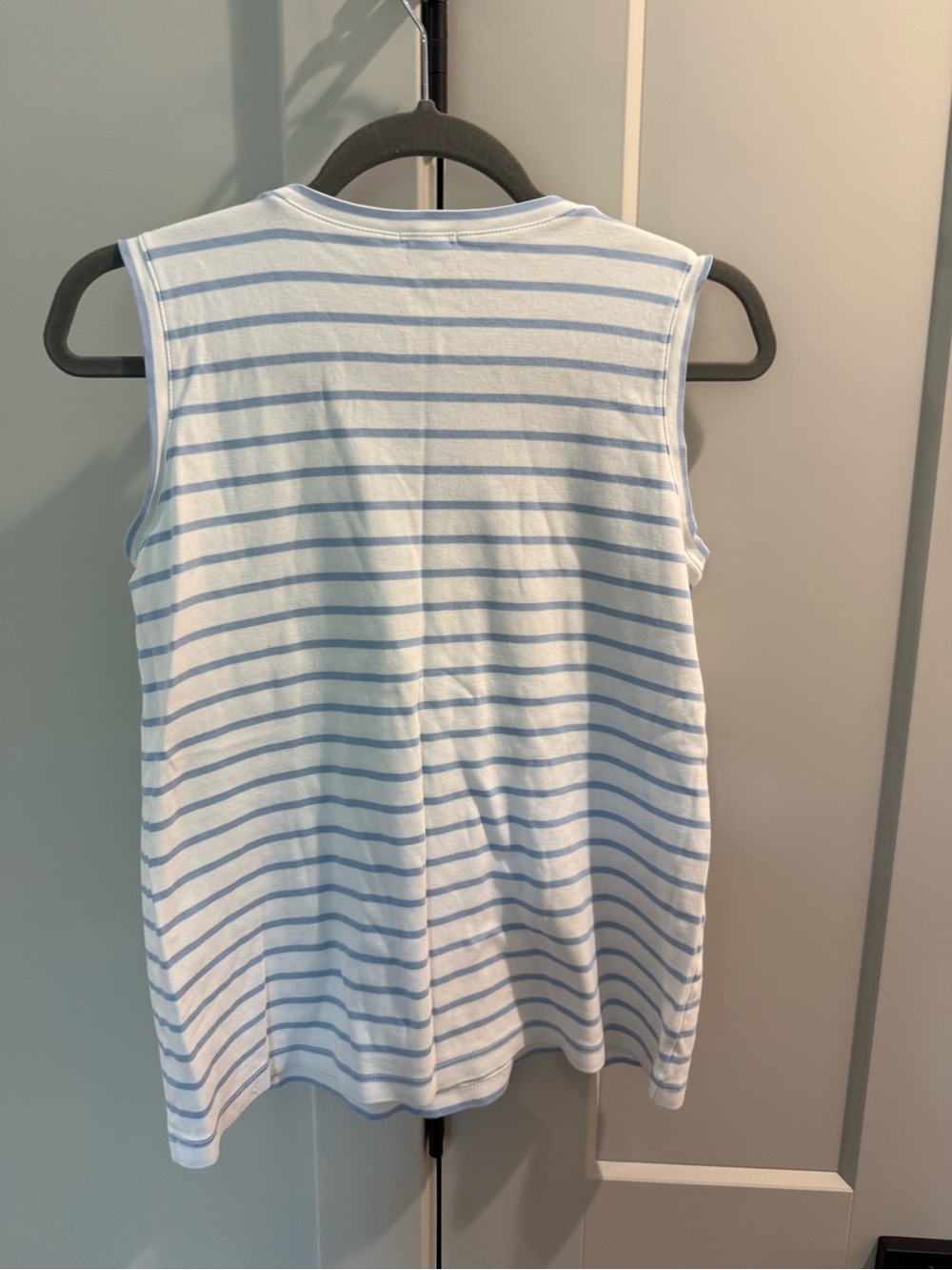 Lake Pajamas Striped Blue and White Cotton Shorts and Tank Set - Picture 3 of 4